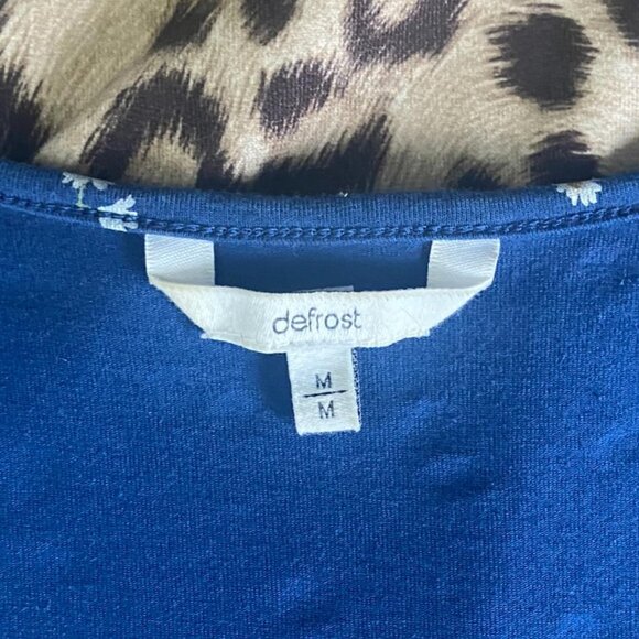 AUBAINERIE/AU44 DEFROST (Size M) Wrap Blue Floral Cropped Top - Picture 4 of 6